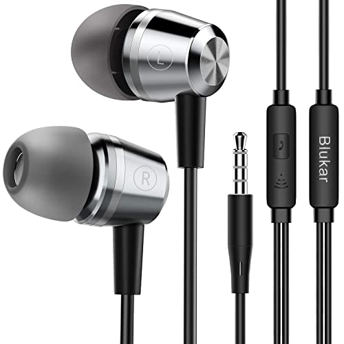 Blukar Earphones, In-Ear Headphones Earphones High Sensitivity Microphone – Noise Isolating, High Definition, Pure Sound for iPhone, iPad, Smartphone, MP3 Players etc.