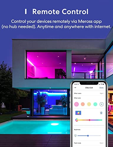 meross Smart Strip Light 5M LED Light Strip Compatible with Apple HomeKit Alexa Voice and Remote Control, RGBWW Color Changing LED Strips for Home, Indoor, 5m (16.4ft)