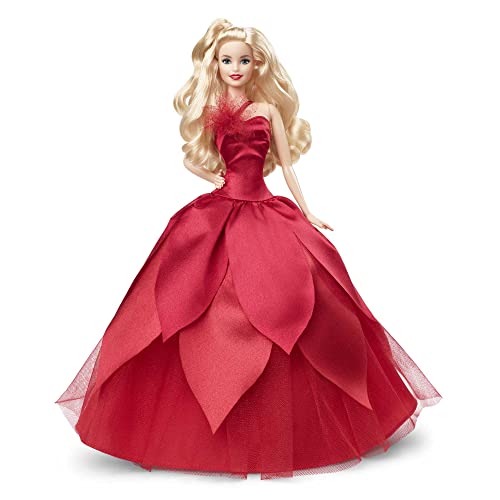 Barbie Signature 2022 Holiday Barbie Doll (Blonde Hair), 6 Years and Up., HBY03