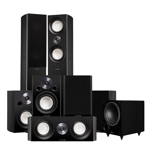 Fluance Reference Surround Sound Home Theater 7.1 Channel Speaker System including 3-Way Floorstanding Towers, Center Channel, Surrounds, Rear Surrounds and DB10 Subwoofer - Black Ash (X871BR)