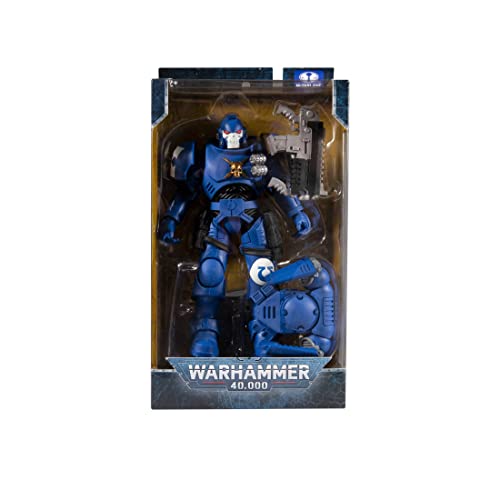 McFarlane Toys, Warhammer 40000 Ultramarine Reiver Action Figure with 22 Moving Parts, Multicolour Collectible Warhammer Figure with collectors stand base – Ages 12+