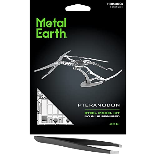 Metal Earth Pteranodon Skeleton 3D Metal Model Kit Bundle with Tweezers Fascinations