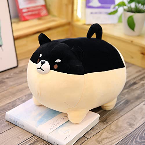 NatureMan 15.7inch Stuffed Animal Shiba Inu plush Dog toy, cute corgi plush soft pillows,plush toy gifts for boys and girls Valentine's Day (black)