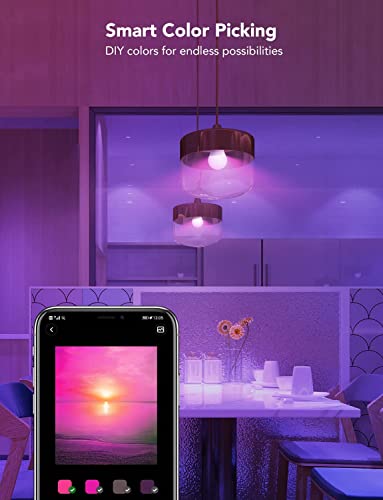 Govee RGBWW Smart Light Bulbs, Colour Changing LED Bulbs with Music Sync, 54 Dynamic Scenes 16 Million DIY WiFi & Bluetooth LED Bulbs Work with Alexa, Google Assistant Home App, 6 Packs