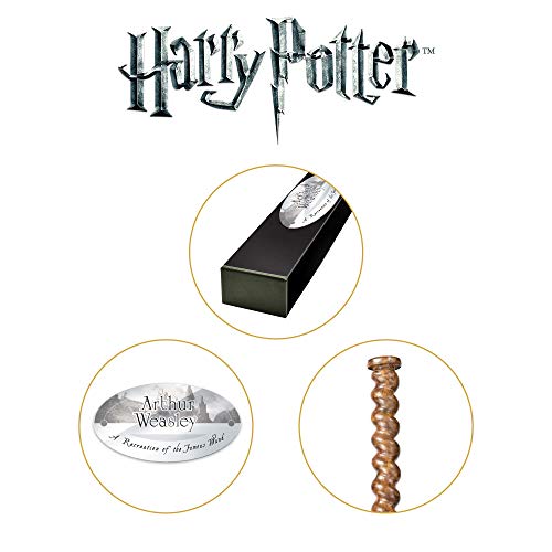 The Noble Collection - Arthur Weasley Character Wand - 16in (40cm) Wizarding World Wand With Name Tag - Harry Potter Film Set Movie Props Wands