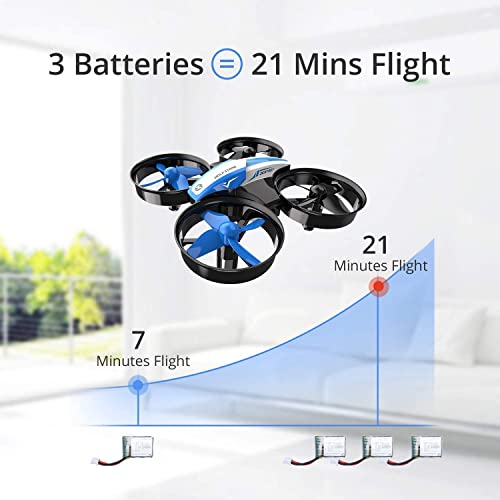 Holy Stone HS210 Mini Drone for Kids and Beginners RC Nano Quadcopter Indoor Small Helicopter Plane with Auto Hovering, 3D Flip, Headless Mode and 3 Batteries, Great Gift Toy for Boys and Girls, Blue