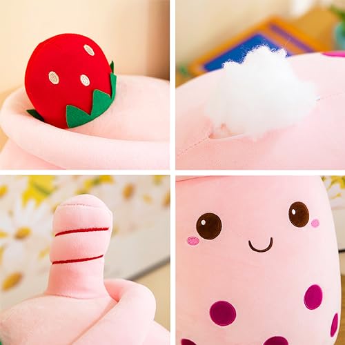 Bubble Tea Plush Pillows, Cute Boba Plushies Soft Toys Giant Boba Stuffed Animal pillow for Boba Lovers (Green, 35cm)