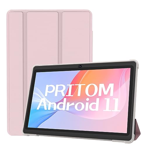 PRITOM 7 inch Tablet Android 11, 4GB(2+2 Expand), 32 GB, (Expandable 128GB) Tablet PC with Quad Core Processor, 3500 Mah, HD IPS Display, Dual Camera, WiFi, Bluetooth, Tablet with Pink Case