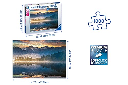 Ravensburger Sunrise Over Lake Matheson New Zealand 1000 Piece Jigsaw Puzzles for Adults & Kids Age 14 Years Up - Nature Puzzle [Amazon Exclusive]