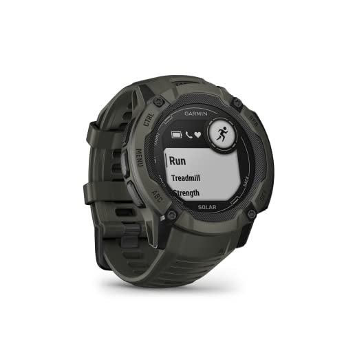 Garmin Instinct 2X SOLAR, Large Rugged GPS Smartwatch, Built-in Sports Apps and Health Monitoring, Solar Charging and Ultratough Design Features, Moss