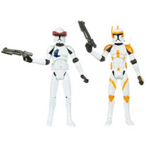 Star Wars 2009 Clone Wars Animated Exclusive Action Figure 2-Pack Clone Commander Cody and Clone Trooper Echo