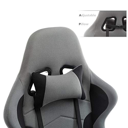 IntimaTe WM Heart Gaming Chair, Fabric Gaming Chair Breathable Racing Office Chair for Bedroom, Ergonomic Swivel High Back Recliner Computer Desk Chair 56x58x132cm