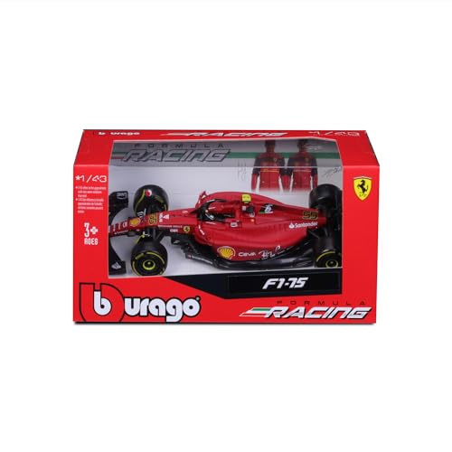 Bburago B18-36832S Formula 1 Ferrari F1-75 (2022) SAINZ 1:43 Scale Die-Cast Colletible Race Car Collectible, Assorted Colours