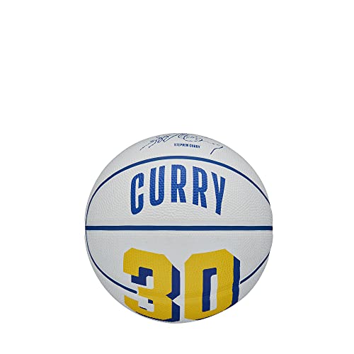 Wilson Basketball, NBA Player Icon Mini, Stephen Curry, Golden State Warriors, Outdoor and Indoor, Size: 3, Blue/Yellow