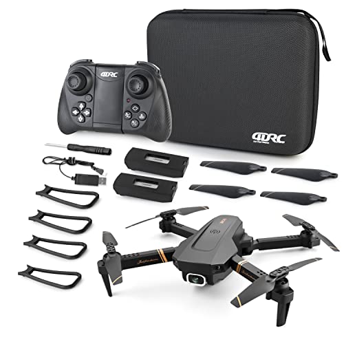 4DRC V4 Drone with 1080P HD Camera for Adults and Kids, Foldable Quadcopter with Wide Angle FPV Live Video, Trajectory Flight, App Control,Optical Flow, Altitude Hold and 2 Modular Batteries