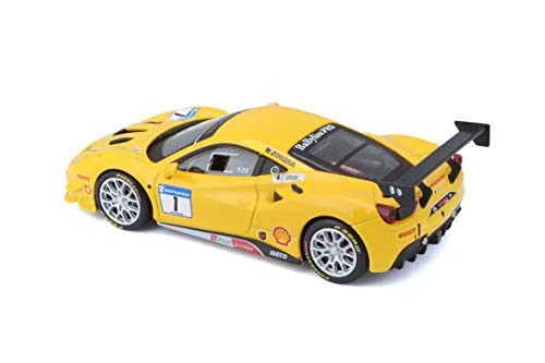 Bburago B18-36306 43 Ferrari Racing 488 Challenge, Yellow