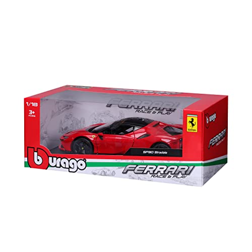 Bburago B18-16015 Ferrari Race & Play SF90 STRADALE 1:24 Die-Cast Collectible Car, Assorted Colours