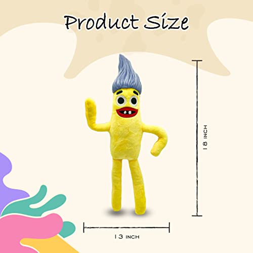 Nobody Sausage Plush Toy Cartoon Game Character Kids Toys Plushie Rainbow Friends Plush Stuffed Dolls Toys Squishy plushies Soft Toys Squishmallow Teddy Pillow Figure Toy for Kids (Sausage Yellow)