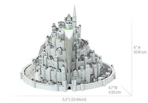 Fascinations Metal Earth Premium Series Lord of The Rings Minas Tirith 3D Metal Model Kit Bundle with Tweezers