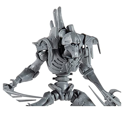 McFarlane Toys, Warhammer 40000 Necron Flayed One Action Figure with 22 Moving Parts, Unpainted Collectible Warhammer Figure with collectors stand base, Customise your figure – Ages 12+