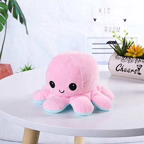 315 Supplies Plush Octopus Toy Double-Sided Flip Reversible Soft Stuffed for Girls Boys Kids Friends, Emotion Perfect for Playing & Expressing Mood (Single Pack)