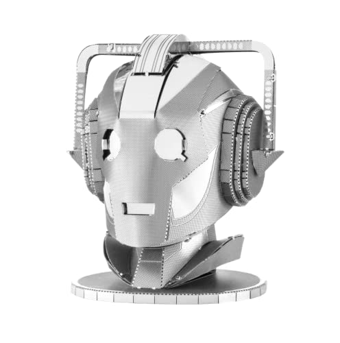 Metal Earth Fascinations Doctor Who Cyberman Head 3D Metal Model Kit Bundle with Tweezers