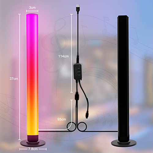 Smart LED Light Bars, Gaming Lights RGB Flow Light Bars 16 Million Colors Multiple Lighting Effects TV Backlights, Remote Control and App Control, Music Sync for PC, Room Decorative, Ambient Lighting