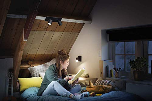 Philips Hue White Ambiance Runner LED Smart Ceiling Bar Light, x2 SpotLights [GU10] with Dimmer Switch, Black, Works with Alexa, Google Assistant and Apple HomeKit