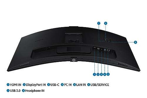 Samsung LS34C652VAUXXU WQHD Viewfinity S6 34" Monitor with Webcam - 3440x1440, 1000R Curved, Speakers, USB-C, LAN, Height Adjust