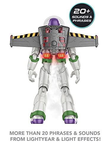 Disney and Pixar Lightyear Jetpack Liftoff Buzz Lightyear Large 12 Inch Scale Posable Action Figure, Jet Pack & Vapor Trail Exhaust, Toy 4 Years & Up