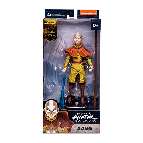 McFarlane Toys, Avatar the Last Airbender 7-inch Gold Label Aang Action Figure with 22 Moving Parts, Collectible Figure with Accessories and Collectors Stand Base – Ages 12+