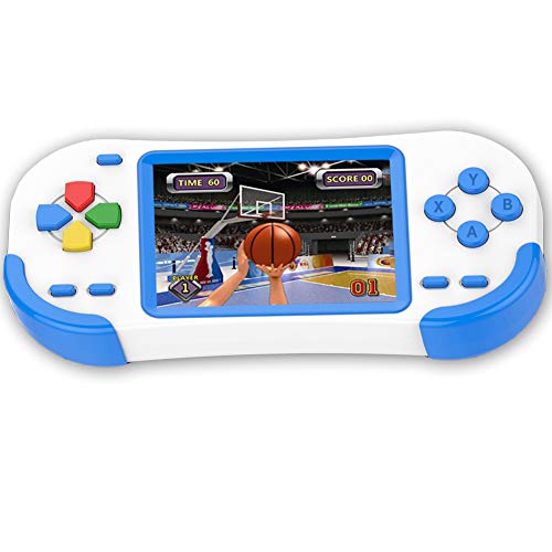 Bornkid 16 Bit Handheld Games Consoles for Kids and Adults with Built in 220 HD Classic Retro Video Games 3.0'' Large Screen Senior Electronic Handheld Game Player Children Birthday Gift (Blue)