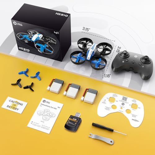 Holy Stone HS210 Mini Drone for Kids and Beginners RC Nano Quadcopter Indoor Small Helicopter Plane with Auto Hovering, 3D Flip, Headless Mode and 3 Batteries, Great Gift Toy for Boys and Girls, Blue