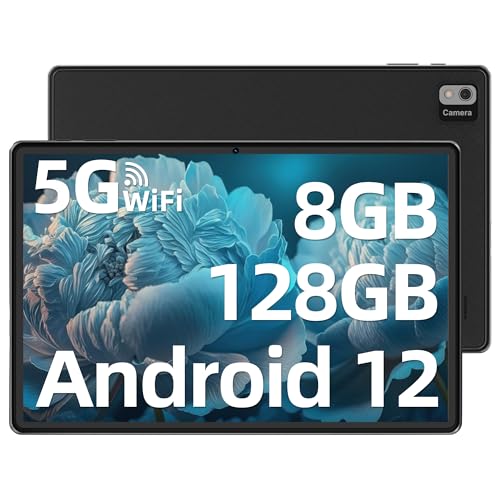 SGIN 10.1 Inch Tablet Android 12, 8GB RAM 128GB ROM(TF 512GB), Octa-Core Processor Tablets, Full HD IPS Touch Screen 1280x800 Pixels, 6000mAh Battery, 5MP+8MP Dual Camera, BT5.0, 2.4G/5G WIFI, Type-C
