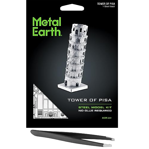 Metal Earth Leaning Tower of Pisa 3D Metal Model Kit Bundle with Tweezers Fascinations