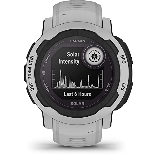 Garmin Instinct 2 SOLAR, Rugged GPS Smartwatch, Built-in Sports Apps and Health Monitoring, Solar Charging and Ultratough Design Features, Mist Grey