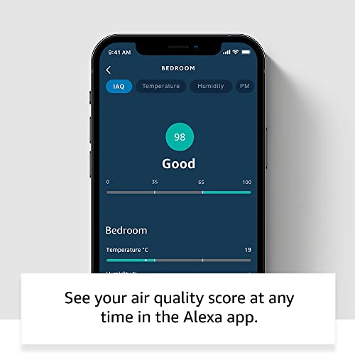 Amazon Smart Air Quality Monitor | Know your air, Works with Alexa, Certified for Humans device