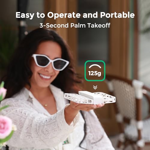 HOVERAir X1 Self-Flying Camera, Pocket-Sized Drone HDR Video Capture, Palm Takeoff, Intelligent Flight Paths, Follow-Me Mode, Foldable Camera Drone with Hands-Free Control White (Standard)