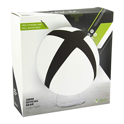 Paladone Xbox Lamp | 3D Iconic Night Light USB Or Battery Powered | Ideal for Bedrooms, Office, Study, Dining Room Logo | ABS Plastic, Black/White