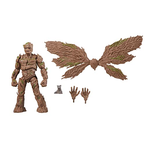 Hasbro Marvel Legends Series Groot, Guardians of the Galaxy Vol. 3 6-Inch Action Figures & Marvel Legends Series Star-Lord, Guardians of the Galaxy Vol. 3 6-Inch Action Figures