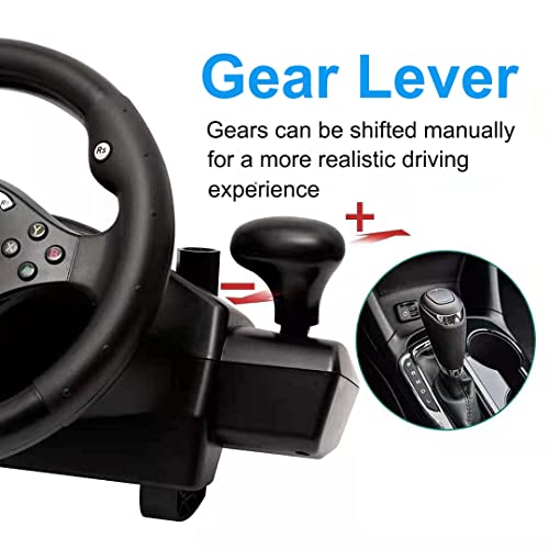 NBCP Gaming Steering Wheel, 270° Xbox Steering Wheel with Pedals, PS4 Steering Wheel, Vibration Feedback, Driving Force Racing Wheel for PC, Xbox 360, Xbox One, Xbox Series X, PS3, Switch, Android