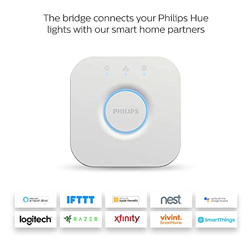 Philips Hue Bridge 2.0 (Works with Alexa), White. Smart Home Lighting System