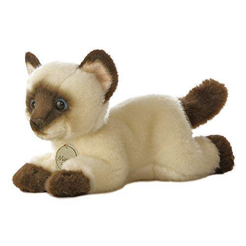 AURORA World 60467 MiYoni Tots Tabby Cat Plush Toy (Orange) & MiYoni 8-inch Siamese Soft Toy 10814 Brown and Beige