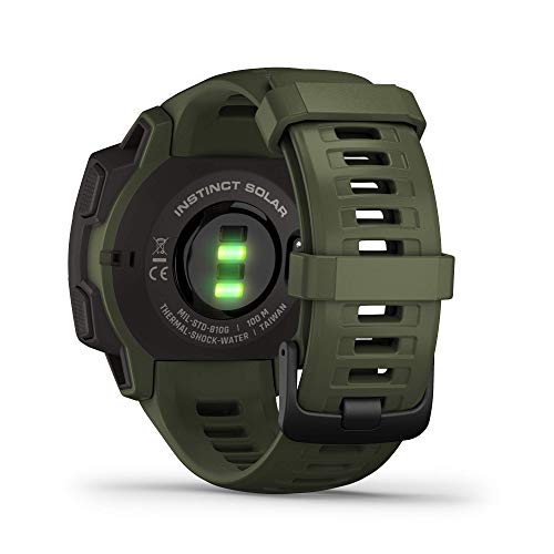 Garmin Instinct Solar Tactical, Solar-powered Rugged Outdoor Smartwatch with Tactical Features, Built-in Sports Apps and Health Monitoring, Moss Green