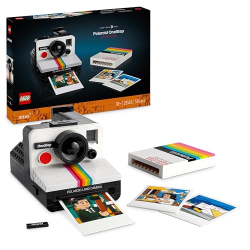LEGO Ideas Polaroid OneStep SX-70 Camera Vintage Model Kit for Adults to Build, Collectible Set, Creative Activity, Valentine's Day Treat, Photography Gifts for Men, Women, Him, Her & Teens 21345