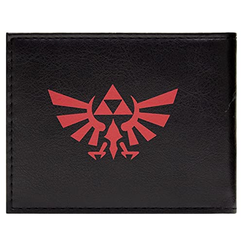 Nintendo Legend of Zelda Link Hylian Shield and Master Sword Wallet Bi-Fold ID & Card Holder, Black