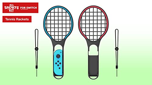 All Sports Kit For Nintendo Switch - 10in1 Kit with Tennis Rackets, Golf Clubs, Chambara Swords, Racing Wheels & Leg/Arm Straps - Switch Sports Game Accessories