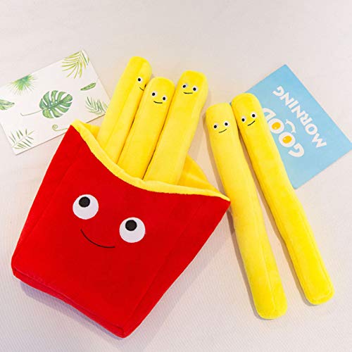 BSOMAM French Fries Plush Toy,Cartoon Pizza Hamburg Plush Throw Pillow Toy Sofa Cushion Doll Food Soft Stuffed Plush Doll Decompression Toy Birthday Gift (French fries)