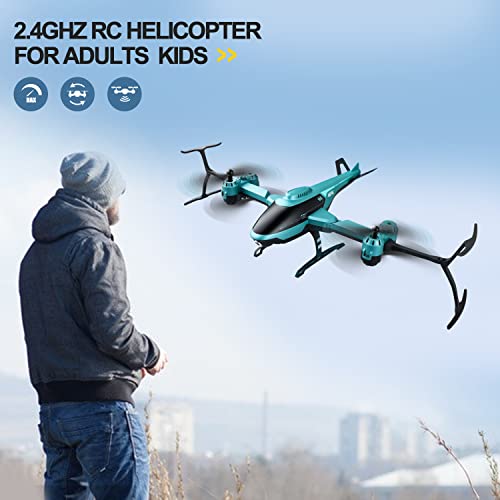 4DRC V10 Remote Control Helicopter, Drone with 1080P Camera, 2.4GHz Aircraft Indoor Flying Toy with High&Low Speed Mode, Altitude Hold,2 Modular Battery for 30 Min Play Boys Girls