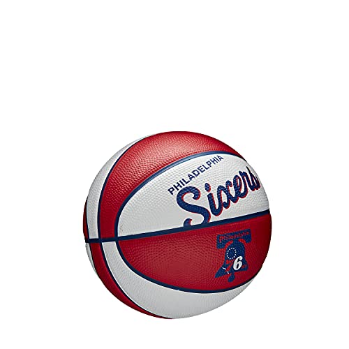 Wilson Mini-Basketball, Team Retro Model, PHILADELPHIA 76ERS, Outdoor, Rubber, Size: MINI